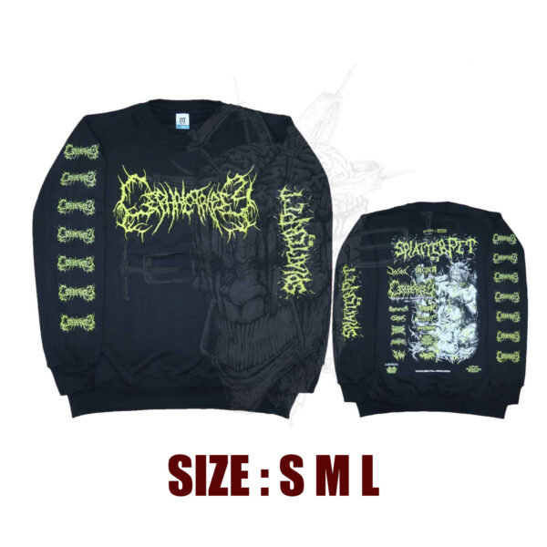 CREWNECK - CEPHALOTRIPSY - Splatter Pit 3 - Logo Green
