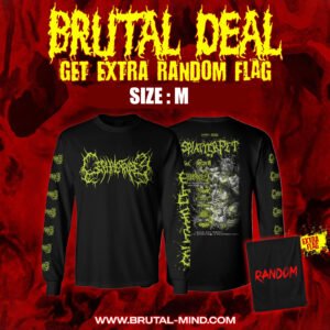 BRUTAL DEAL - LS - CEPHALOTRIPSY - Splatter Pit 3 - Green Logo + Random Flag