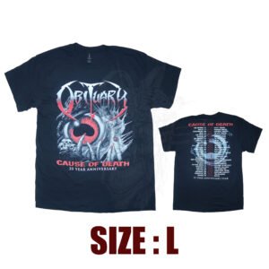T-SHIRT - OBITUARY - CAUSE OF DEATH - 35 Years Anniversary Tour