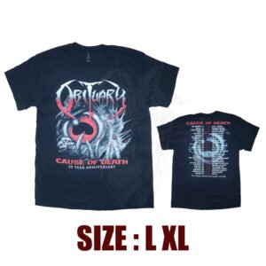 T-SHIRT - OBITUARY - CAUSE OF DEATH - 35 Years Anniversary Tour