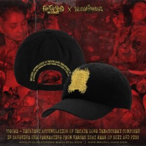PRE-ORDER - DAD HAT - 55 GORE - DECADENT ACCUMULATION OF DECADE LONG DEBAUCHERY COMPOSED IN SANGUINE HUE PERMEATING FROM VERSES THAT REEK OF SHIT AND PISS